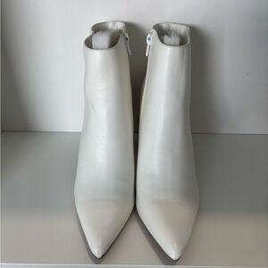 Fashion Nova | White Pointed Toe Ankle Boots